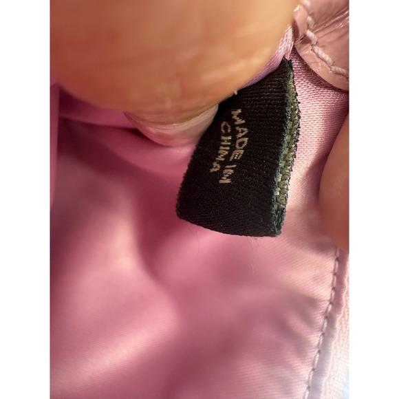 Coach Signature C Monogram Canvas Pink Leather Trim Wristlet Pouch